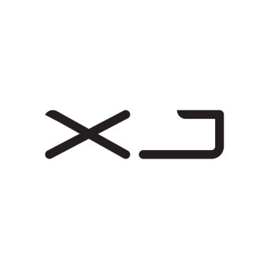 xj ilk harf vektör logo simgesi
