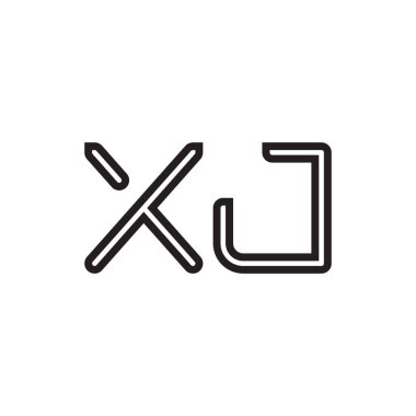 xj ilk harf vektör logo simgesi