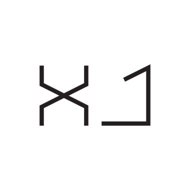xj ilk harf vektör logo simgesi