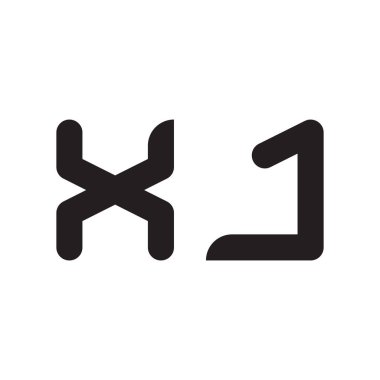 xj ilk harf vektör logo simgesi
