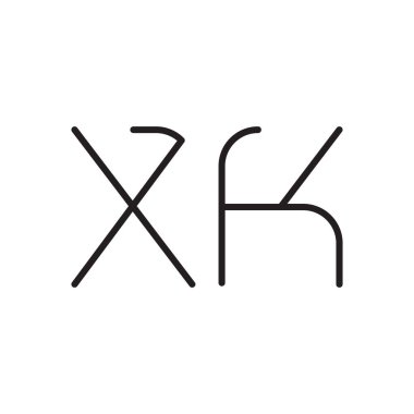 xk ilk harf vektör logo simgesi