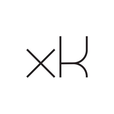 xk ilk harf vektör logo simgesi