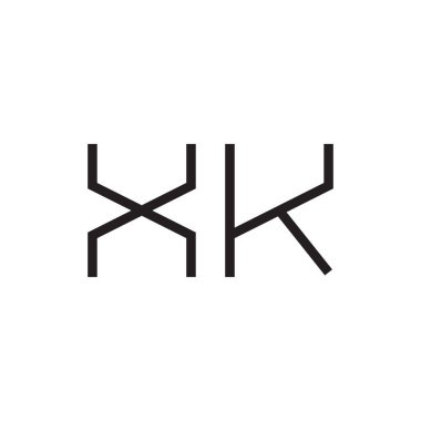 xk ilk harf vektör logo simgesi