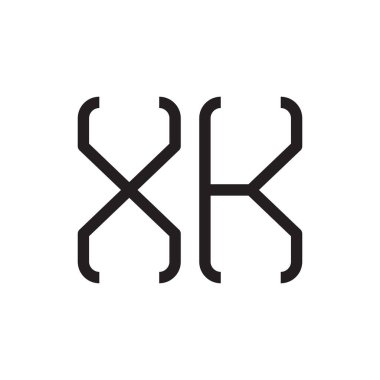 xk ilk harf vektör logo simgesi