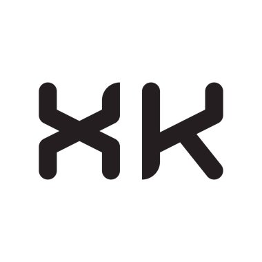 xk ilk harf vektör logo simgesi