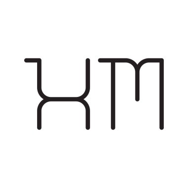 xm ilk harf vektör logo simgesi