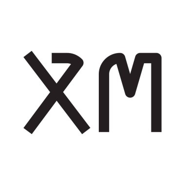 xm ilk harf vektör logo simgesi