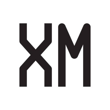 xm ilk harf vektör logo simgesi