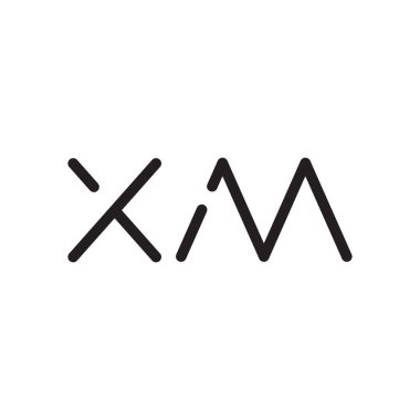 xm ilk harf vektör logo simgesi