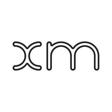 xm ilk harf vektör logo simgesi