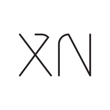 xn ilk harf vektör logo simgesi