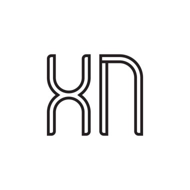 xn ilk harf vektör logo simgesi