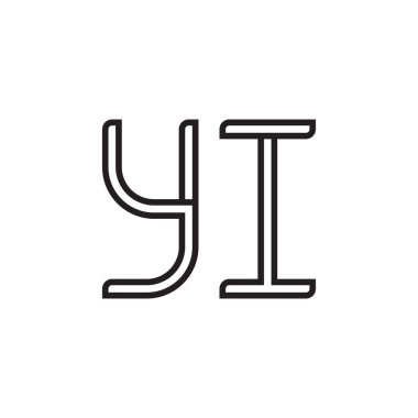 yi ilk harf vektör logosu simgesi