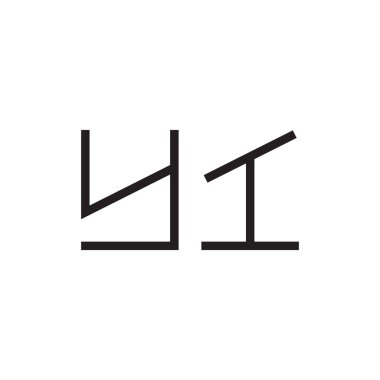 yi ilk harf vektör logosu simgesi