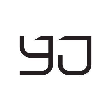 yj ilk harf vektör logo simgesi