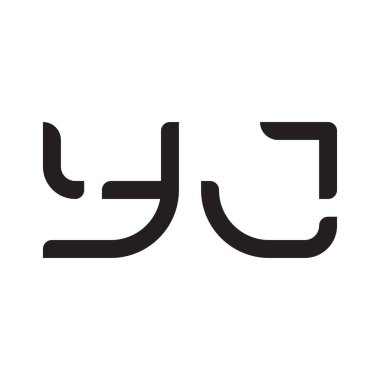 yj ilk harf vektör logo simgesi