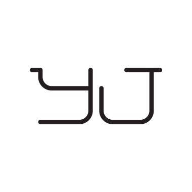 yj ilk harf vektör logo simgesi