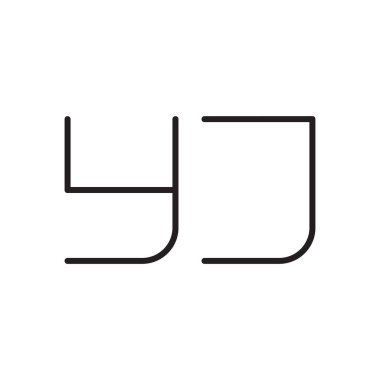 yj ilk harf vektör logo simgesi