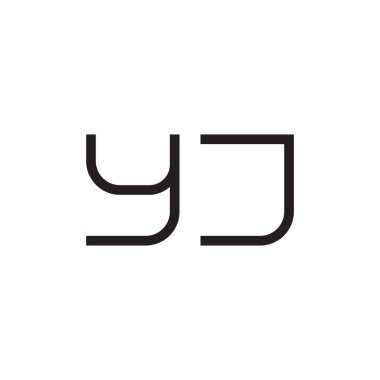 yj ilk harf vektör logo simgesi