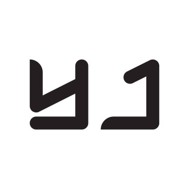 yj ilk harf vektör logo simgesi