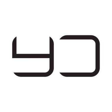 yj ilk harf vektör logo simgesi