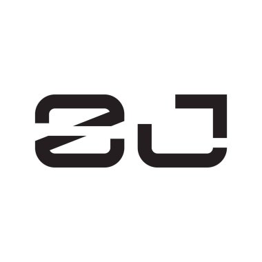 zj ilk harf vektör logo simgesi
