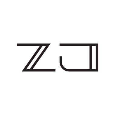 zj ilk harf vektör logo simgesi