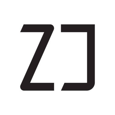 zj ilk harf vektör logo simgesi