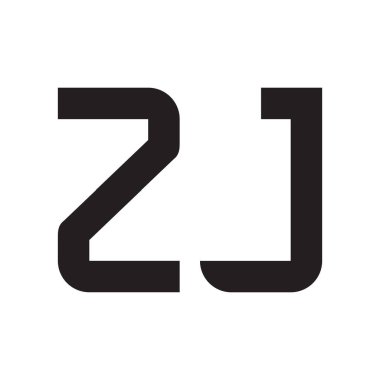 zj ilk harf vektör logo simgesi