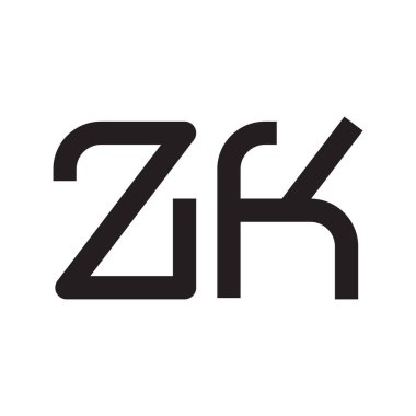 zk ilk harf vektör logo simgesi
