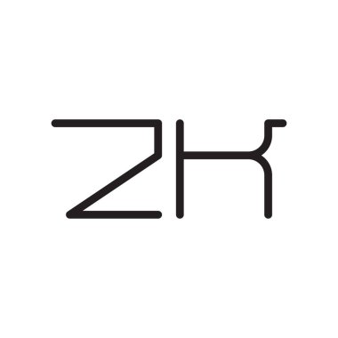 zk ilk harf vektör logo simgesi