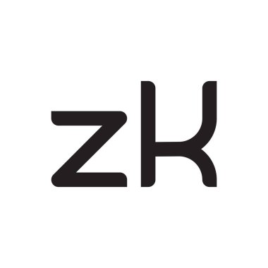 zk ilk harf vektör logo simgesi