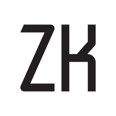 zk ilk harf vektör logo simgesi