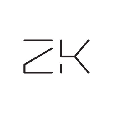 zk ilk harf vektör logo simgesi