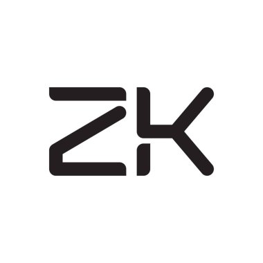 zk ilk harf vektör logo simgesi