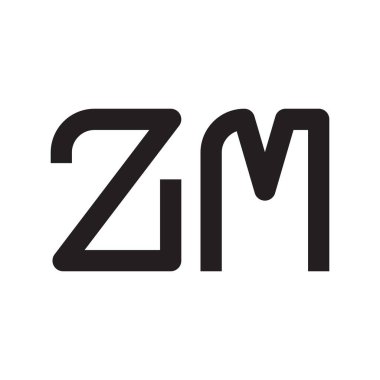 zm ilk harf vektör logo simgesi