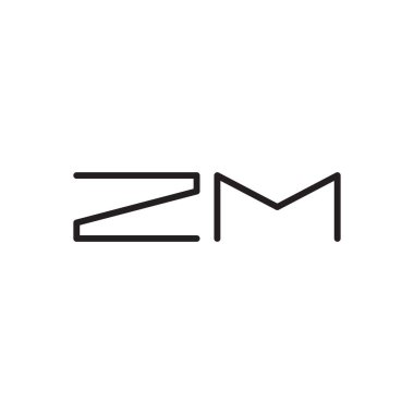 zm ilk harf vektör logo simgesi