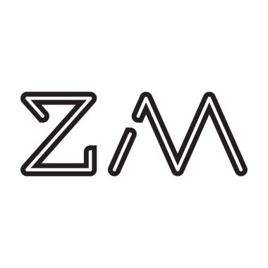 zm ilk harf vektör logo simgesi
