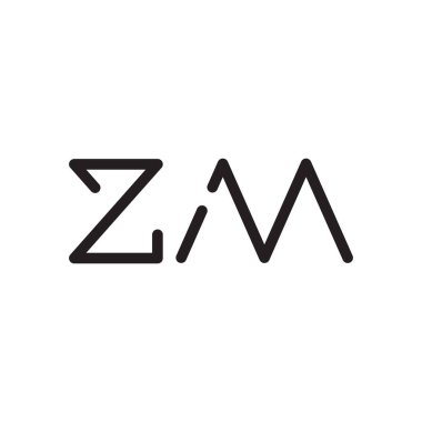 zm ilk harf vektör logo simgesi