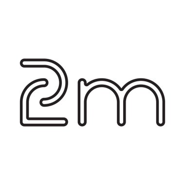 zm ilk harf vektör logo simgesi