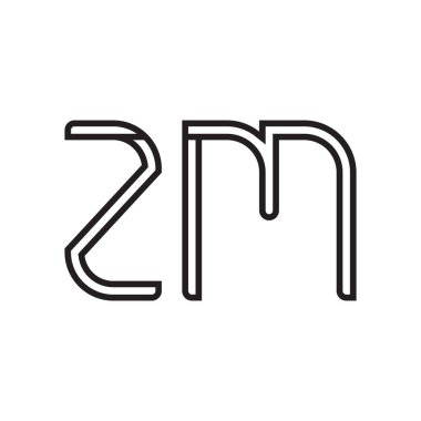 zm ilk harf vektör logo simgesi