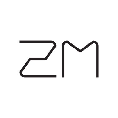 zm ilk harf vektör logo simgesi