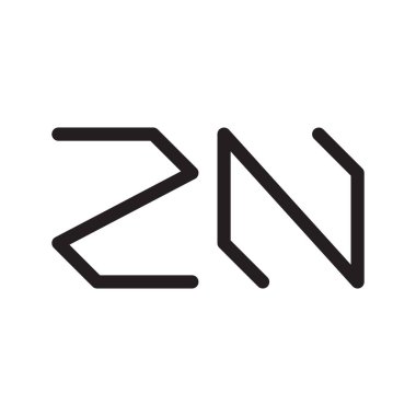 zn ilk harf vektör logo simgesi