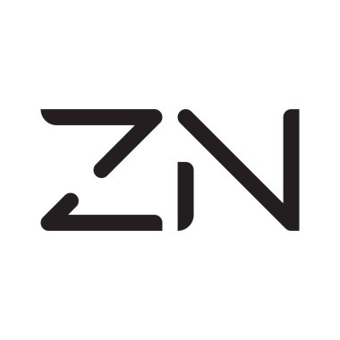 zn ilk harf vektör logo simgesi
