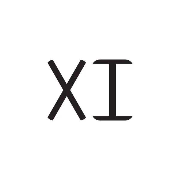 Xi初期文字ベクトルロゴアイコン — ストックベクタ
