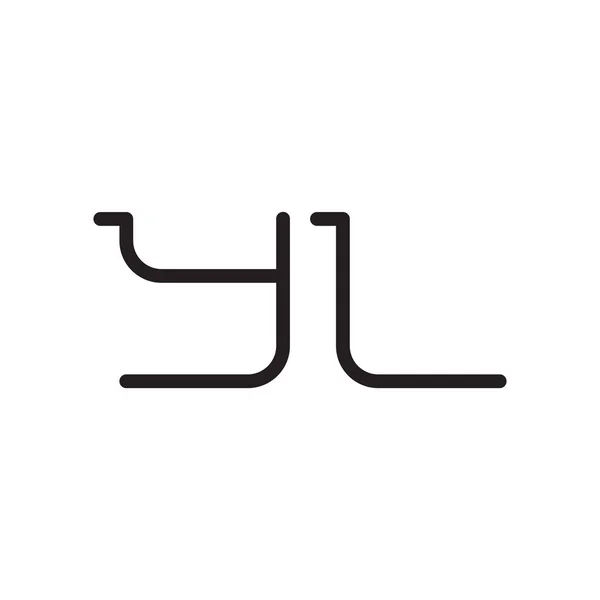 yl logo initial logo vector modern blue fold style Stock Vector
