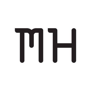 mh ilk harf vektör logo simgesi