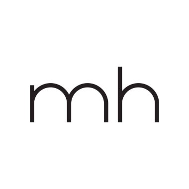 mh ilk harf vektör logo simgesi