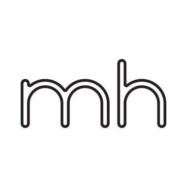 mh ilk harf vektör logo simgesi