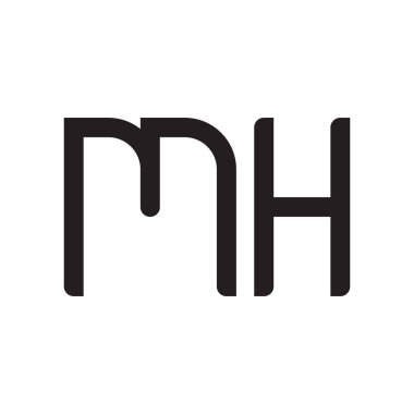 mh ilk harf vektör logo simgesi